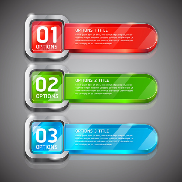 Colorful Buttons Website Style Number Options Banner & Card Background - Vetor, Imagem