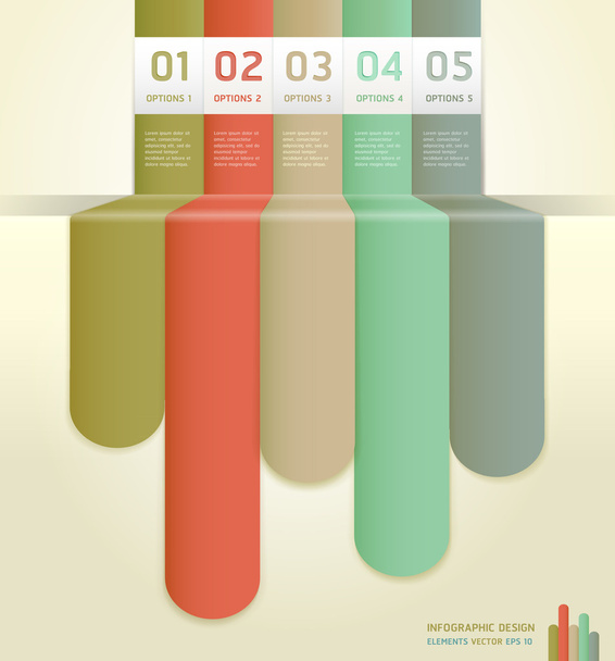 Retro Color Infographics Number Options Banner & Card. Vector illustration - Διάνυσμα, εικόνα