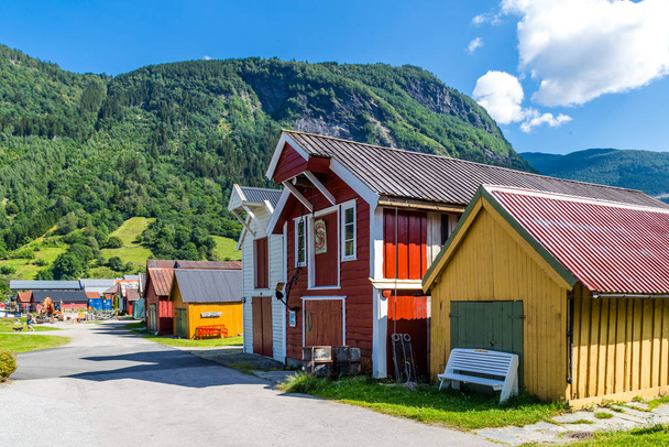 Village Vik in Sogn and Fjordane county in Norway - Foto, imagen