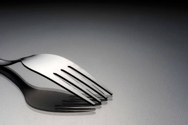 silverware, one stainless fork  - Φωτογραφία, εικόνα