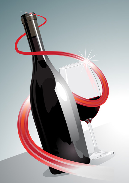 Premium or superior red wine - Vector, Image