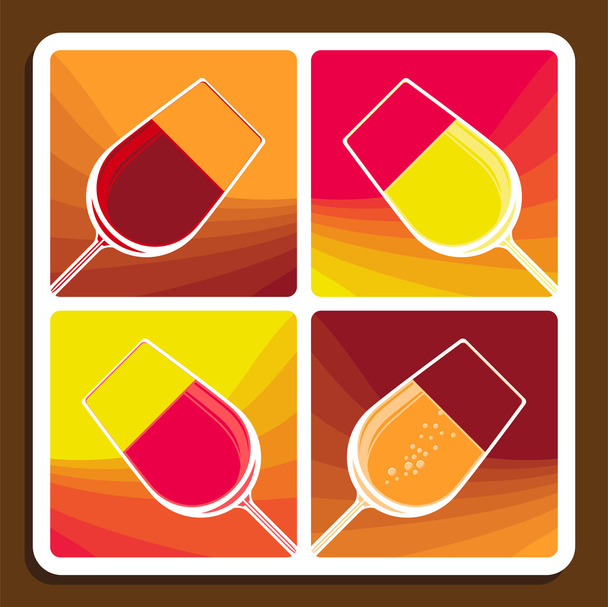 collage de vino que muestra diferentes variedades
 - Vector, Imagen