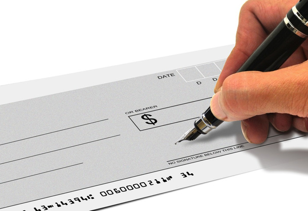 Firma de un cheque
 - Foto, Imagen