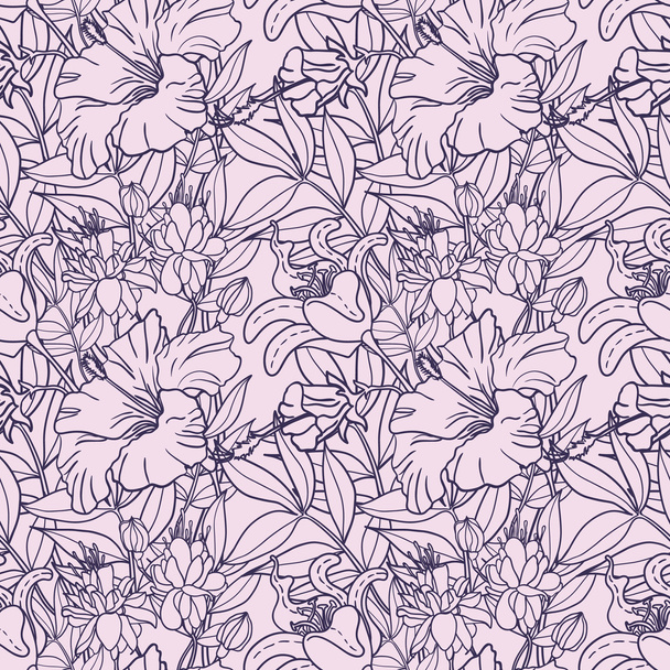 niedliche florale nahtlose Muster Hintergrund - Vektor, Bild