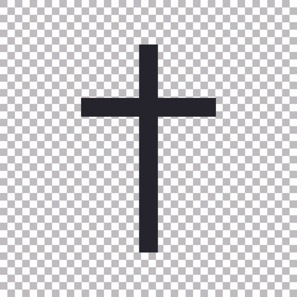 Kreuzzeichen. schwarzes Symbol auf transparentem Hintergrund. Illustration. - Vektor, Bild