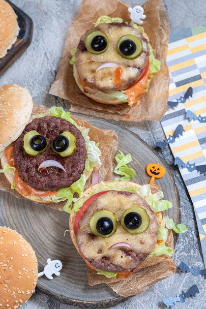 Halloween burger monsters - Photo, Image