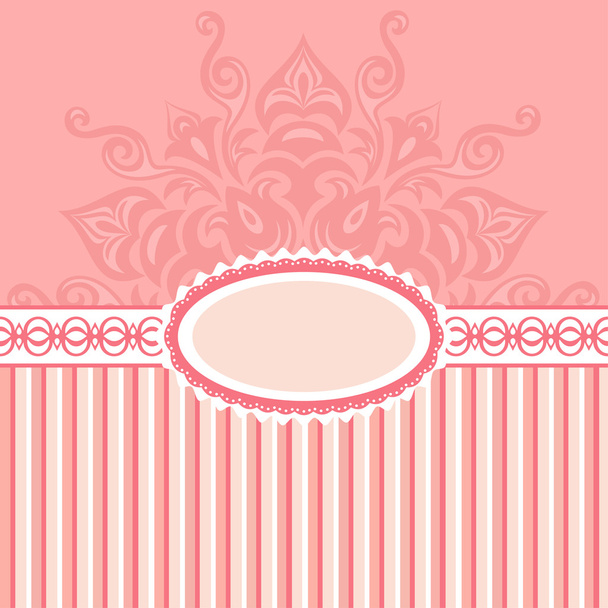 Romantic background with pattern and label. pink - Фото, зображення