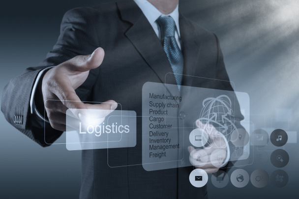 businessman shows logistics diagram as concept - Photo, Image