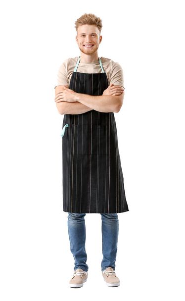 Handsome male chef on white background - Photo, Image