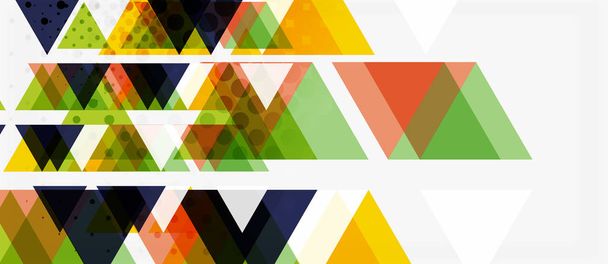 Banner con disegno geometrico a mosaico multicolore a triangolo su sfondo bianco. Struttura astratta. Modello di disegno illustrazione vettoriale
. - Vettoriali, immagini