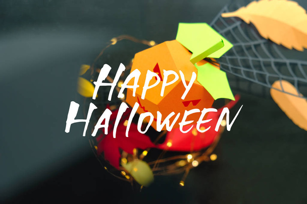 Happy Halloween. Halloween decor made of paper - Photo, image