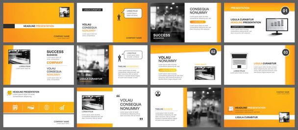 Présentation et modèle de présentation de diapositives. Design orange keynote
  - Vecteur, image