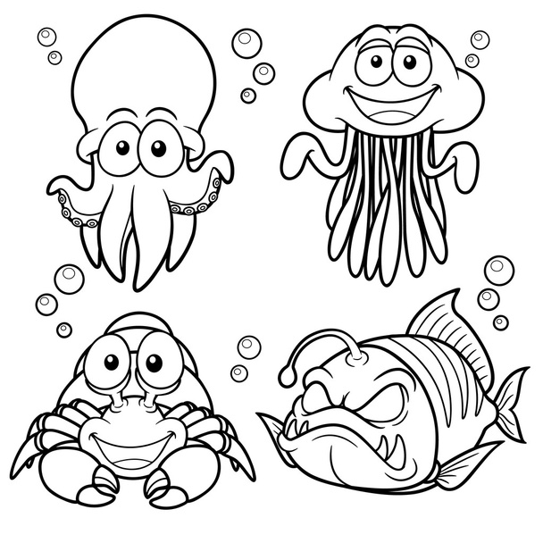 Sea Animals cartoon - Vettoriali, immagini