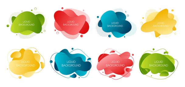 Set of 8 abstract modern graphic liquid elements.  - Vector, Image