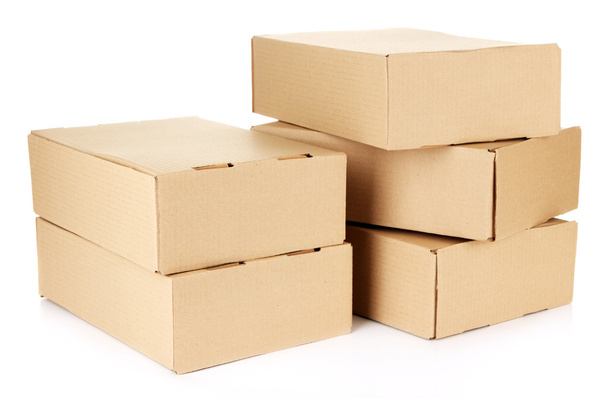 Parcels boxes, isolated on white - Valokuva, kuva