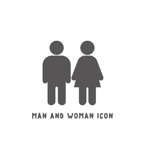 Man and woman icon simple flat style vector illustration. - Vector, Image