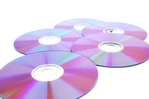DVD's op wit - Foto, afbeelding