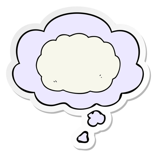 cartoon cloud and thought bubble as a printed sticker - Vector, Image