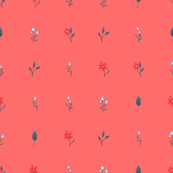 Seamless pattern Vector floral design with roses . Romantic background print - ベクター画像