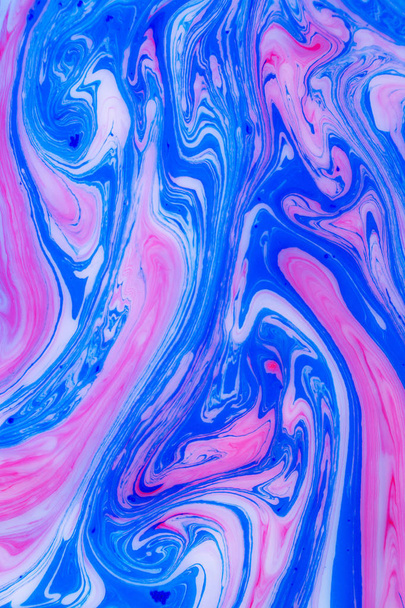 Abstract colored background. Stains of paint on the water. Ebru art, marbled paper. - Photo, Image