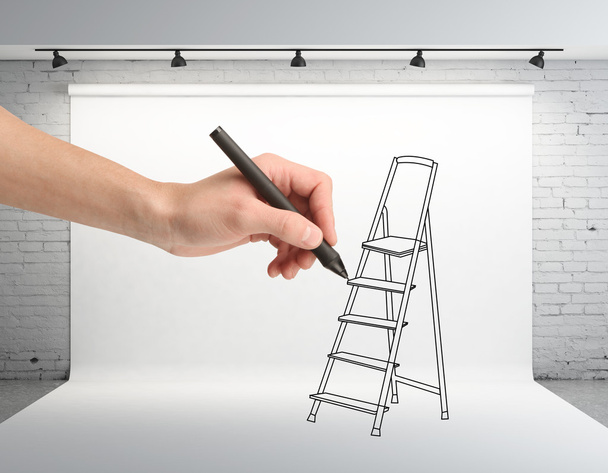 hand drawing ladder - Foto, afbeelding