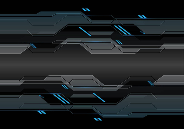 Абстрактная темно-серая металлическая киберсхема с использованием данных системы питания синим светом
. - Вектор,изображение
