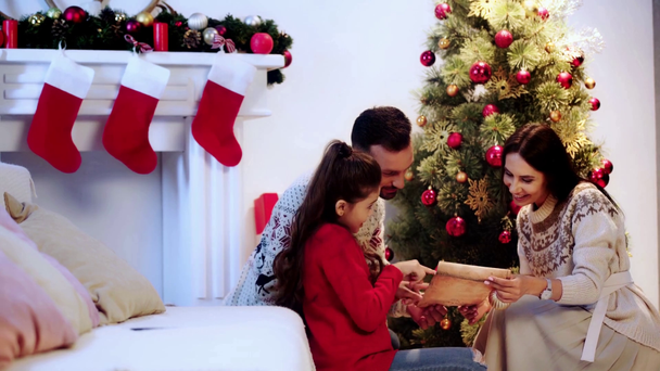 selective focus of child writing letter to santa  - Footage, Video