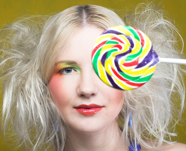 Girl with lollipop - Фото, зображення