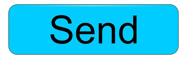 blauer Send-Knopf auf weißem Hintergrund - Foto, Bild