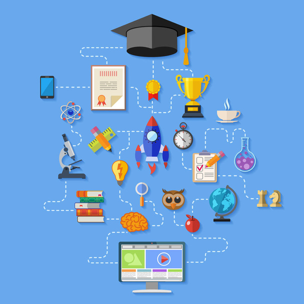 Educación en línea Infografías
 - Vector, imagen