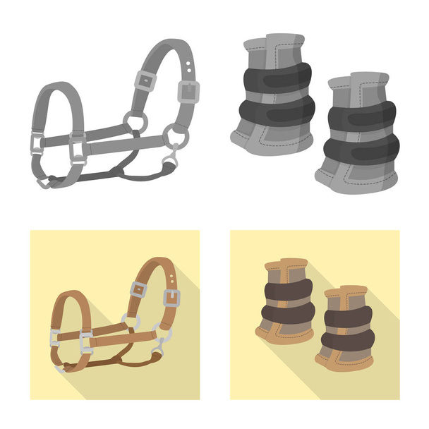 Vector illustration of equipment and riding sign. Set of equipment and competition stock vector illustration. - Διάνυσμα, εικόνα