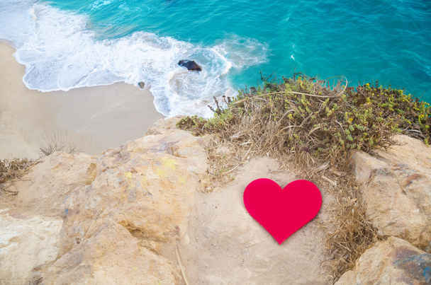Heart on the top of hill next the ocean - Foto, Imagem