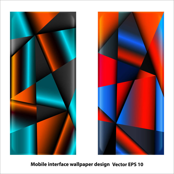 Két fényes háttér a mobil interfészhez - Vektor, kép