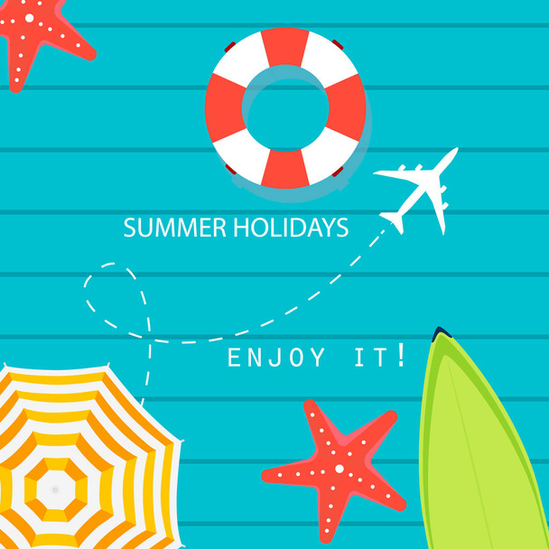 Banner de vacaciones de verano. Ilustración vectorial
 - Vector, imagen
