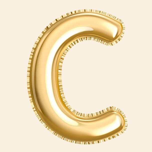 Golden color balloon letter C - Foto, imagen