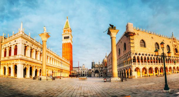 Panoramic view to San Marco square in Venice, Italy - Photo, Image