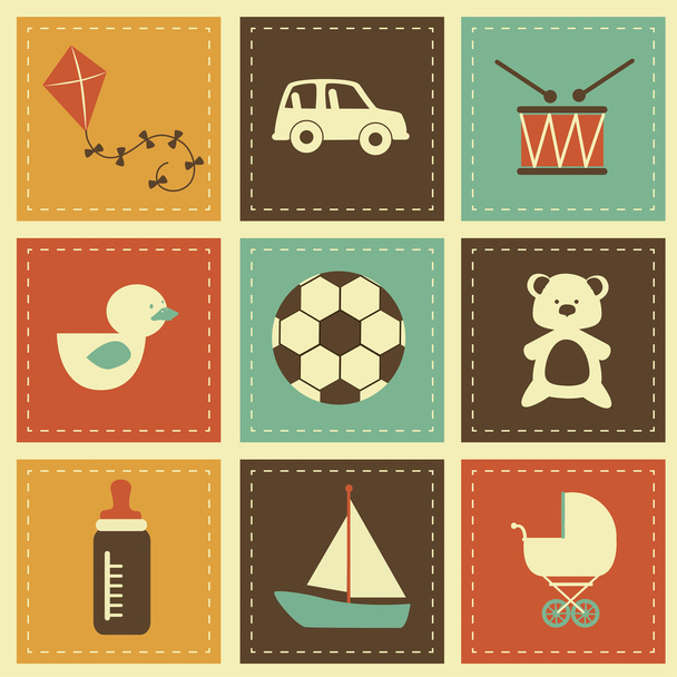 toys icons - Vector, Image