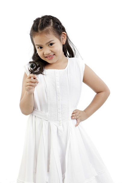 Beautiful little girl with lollipop - Foto, Imagen