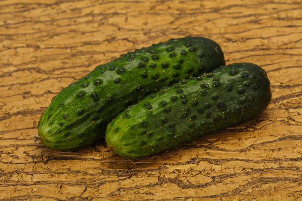 Ripe fresh green two cucumbers - Photo, Image