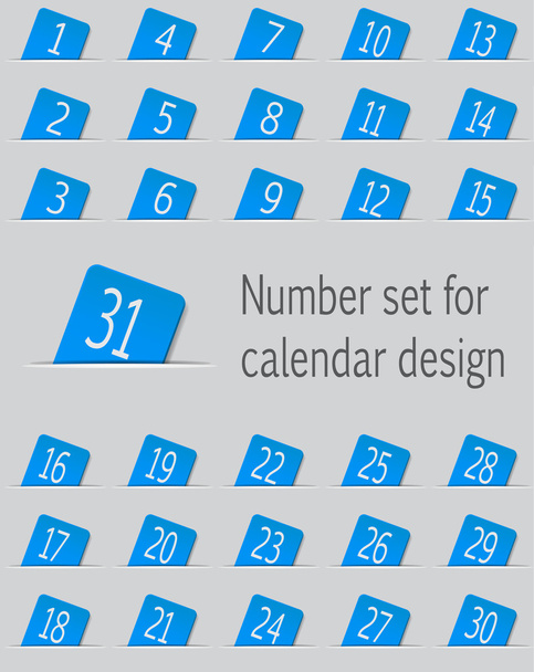 set van kalender iconen met cijfers. vectorillustratie - Vector, afbeelding