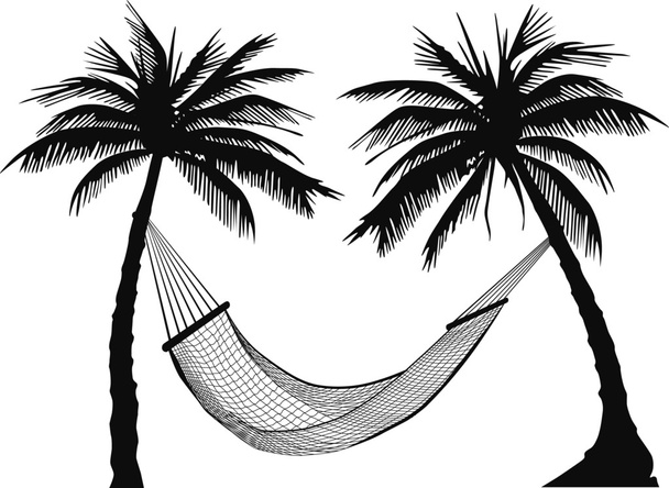 hamaca de palma
 - Vector, imagen