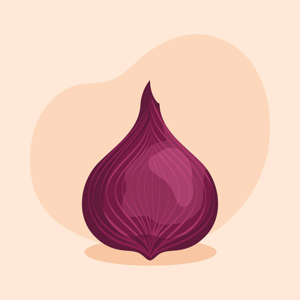 fresh onion vegetable and healthy nutrition - Vector, imagen
