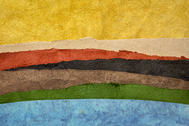 kolekcja kolorowych arkuszy papieru teksturowanego - Zdjęcie, obraz