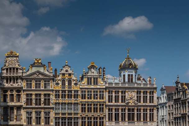 Facades and gables of northwest side of Grand Place, Brussels Be - Photo, Image