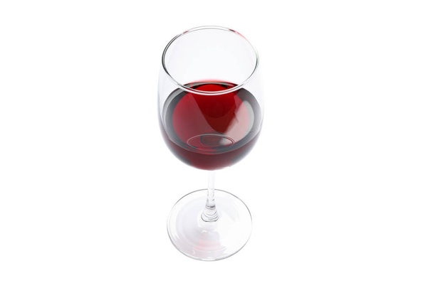 Sklo s červeným vínem izolované na bílém pozadí - Fotografie, Obrázek
