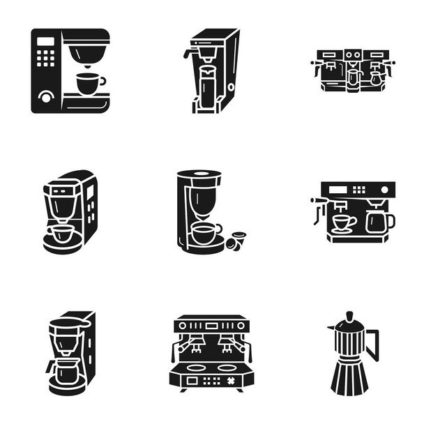 Automatic coffee machine icon set, simple style - Vettoriali, immagini