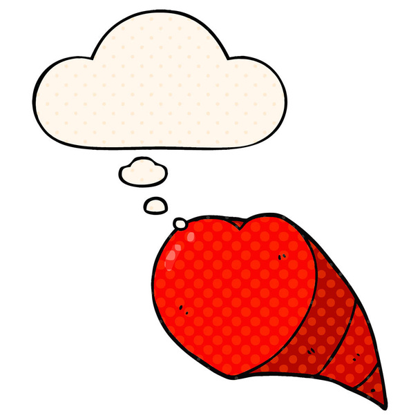 мультяшний символ любові серця і мислення бульбашки в стилі коміксів
 - Вектор, зображення
