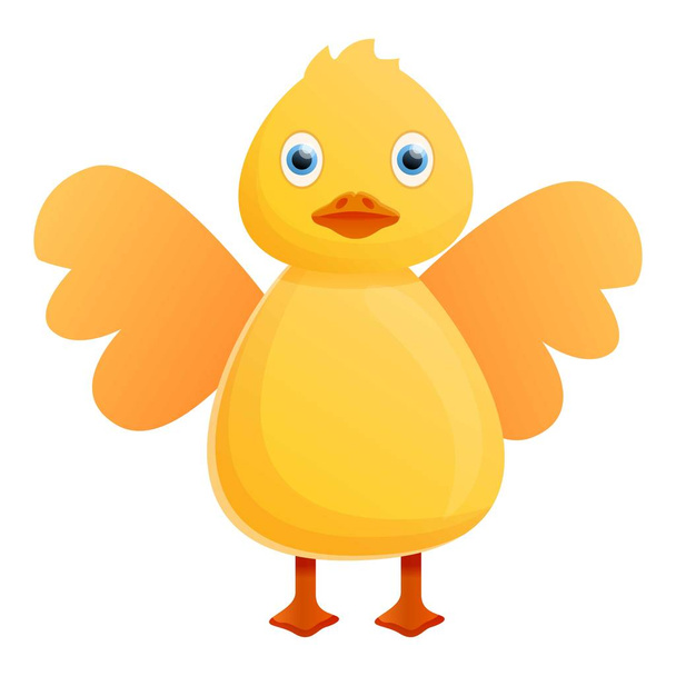 Yellow duck wings icon, cartoon style - Vector, afbeelding