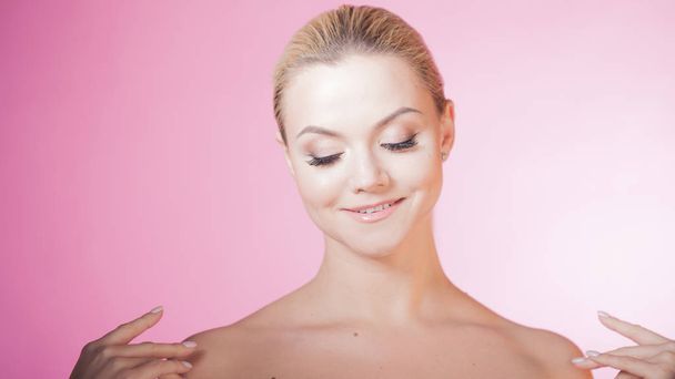 Face care and skin care, health and beauty concept, copy space right - 写真・画像