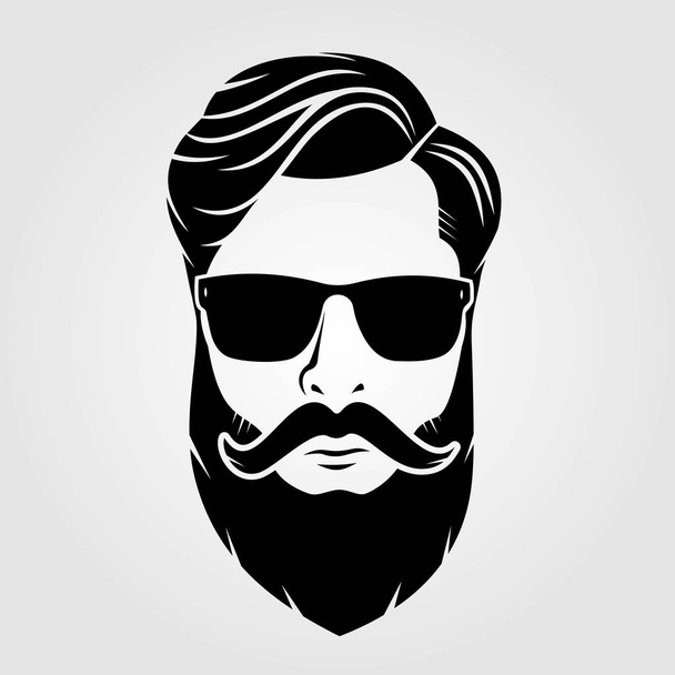Bearded men, hipster face. Vector illustration. - Vector, Image